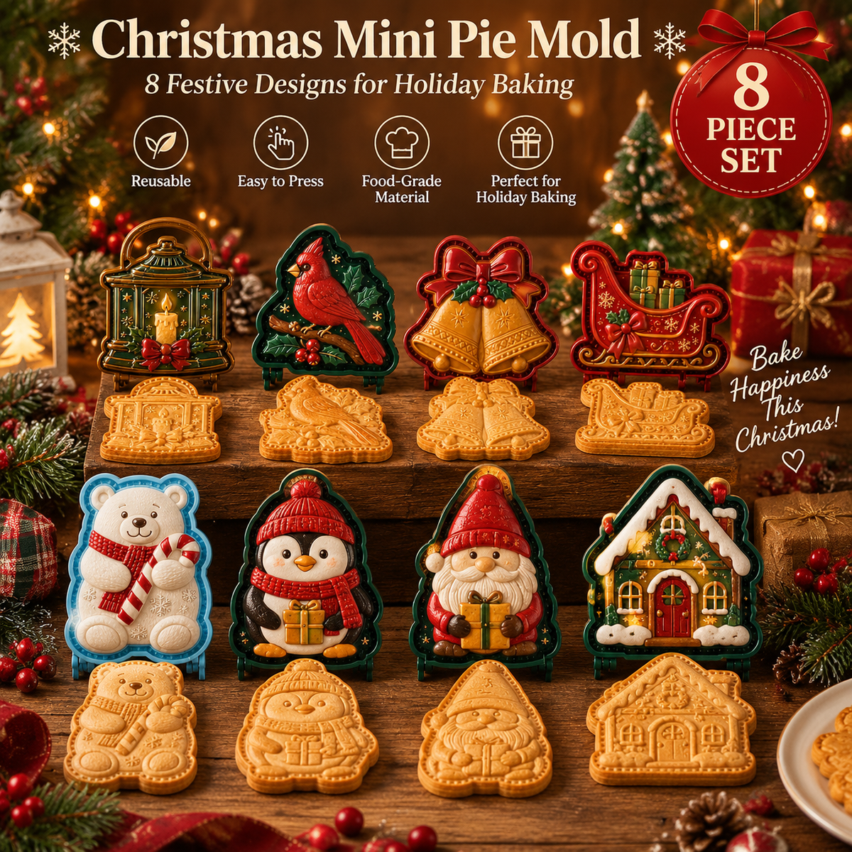 98-Design Christmas Mini Pie Mold