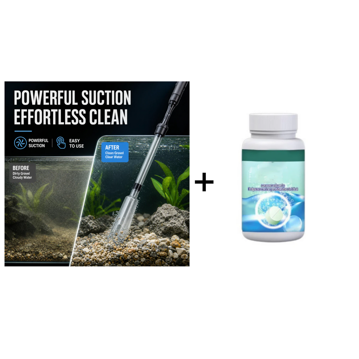 Electric Aquarium Gravel Cleaner—battery-operated, adjustable length, and easy to use—suitable for all aquariums