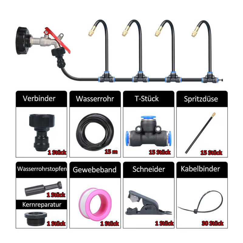 Automatic 360° curved garden irrigation syste