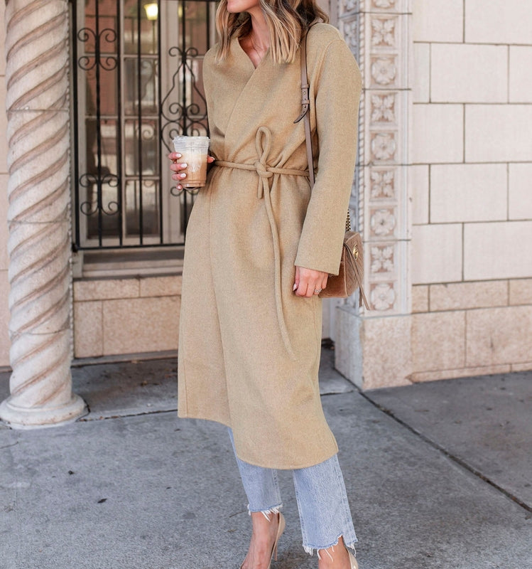 Waist Tie Wool Jacket