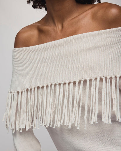 Layered Casual Fringe Sweater