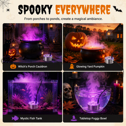 12-LED Ultrasonic Mist Maker Fogger – Creates cool mist & colourful light – Perfect for humidifiers, fountains or Halloween decor – runs quietly in water