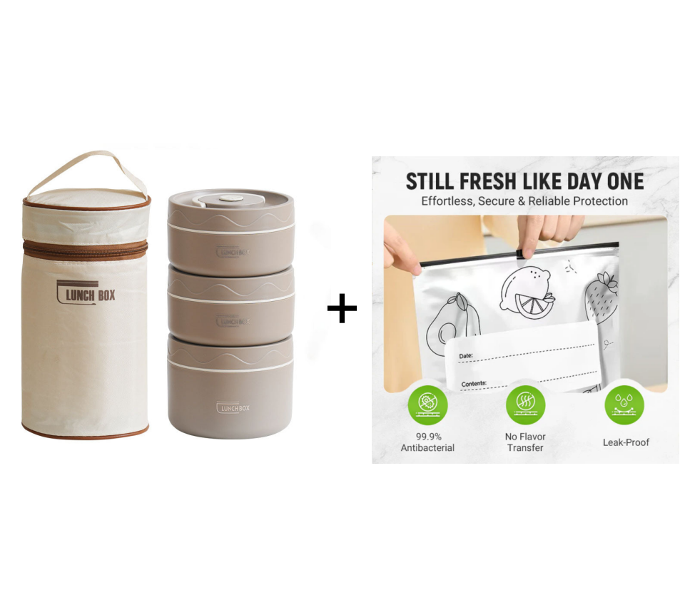 Microwaveable Stainless Steel Insulated Lunch Box Set