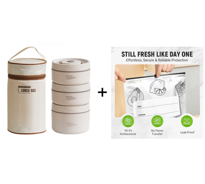 Microwaveable Stainless Steel Insulated Lunch Box Set