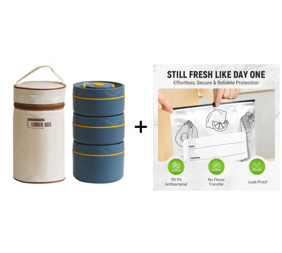 Microwaveable Stainless Steel Insulated Lunch Box Set