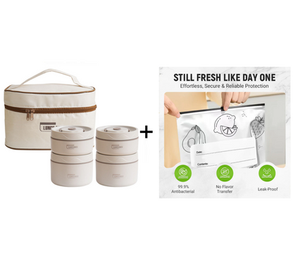 Microwaveable Stainless Steel Insulated Lunch Box Set