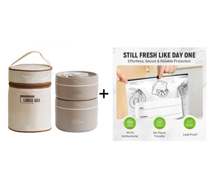 Microwaveable Stainless Steel Insulated Lunch Box Set