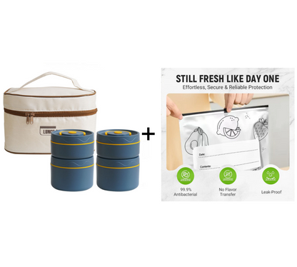 Microwaveable Stainless Steel Insulated Lunch Box Set