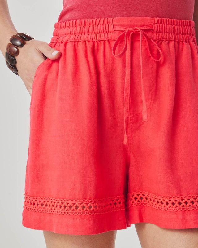 Linen Trim Short Shorts