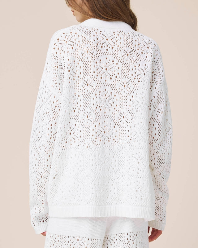 Airy Crochet Open Cardigan