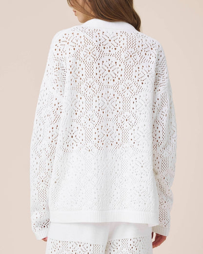 Airy Crochet Open Cardigan