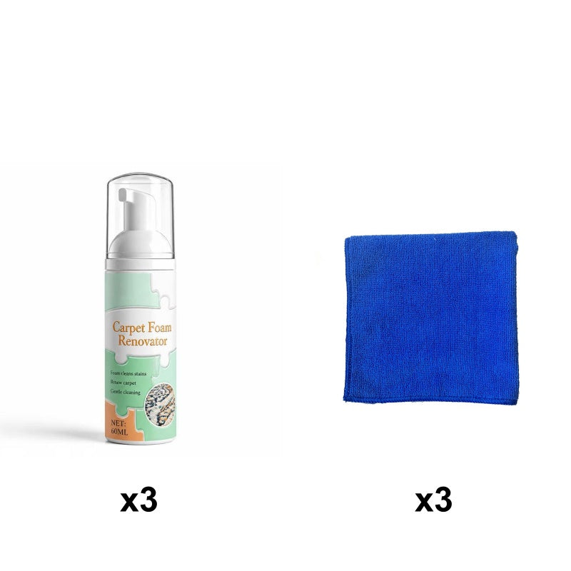 Waterless Carpet Foam Stain Remover with Towel