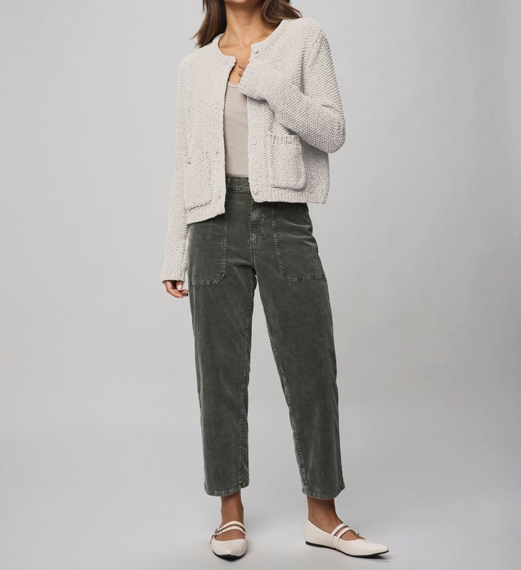 Relaxed Chenille Crop Cardigan