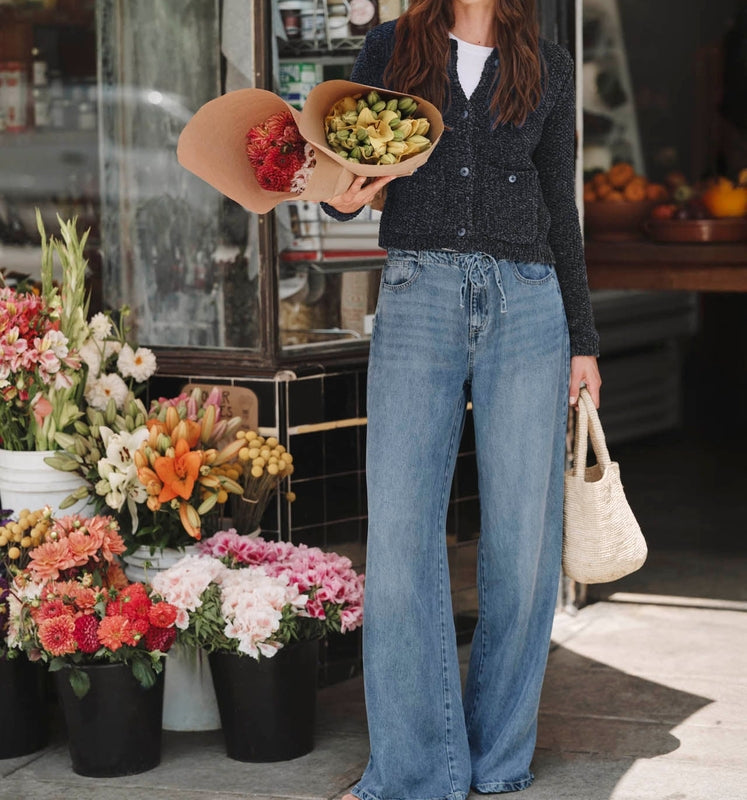 Relaxed Chenille Crop Cardigan