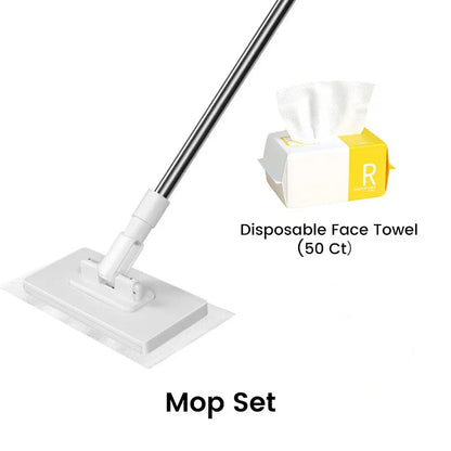 Disposable Dust Mop with 4 Reusable Cloths