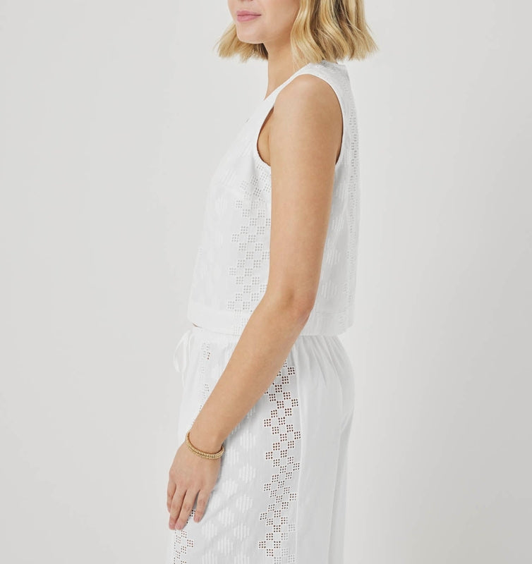 Lightweight Eyelet Tank Top
