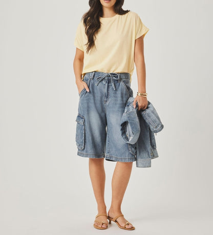 Lounge Denim Cargo Shorts
