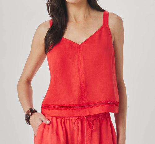 Linen Trim Tank Top