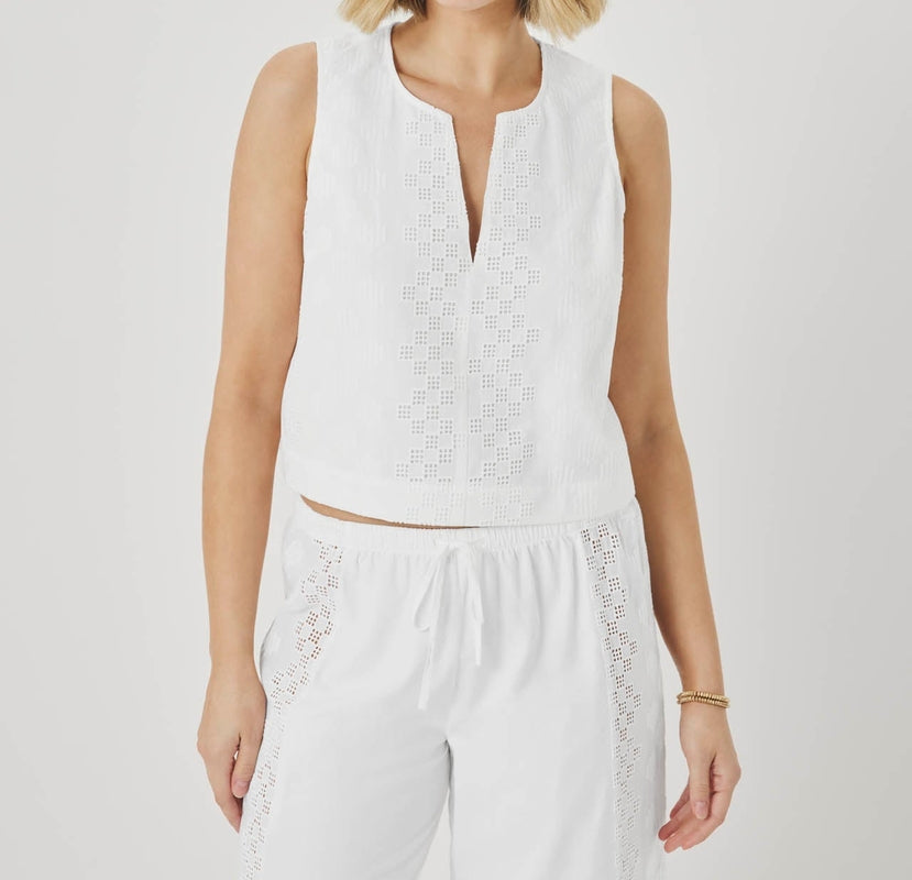 Lightweight Eyelet Tank Top