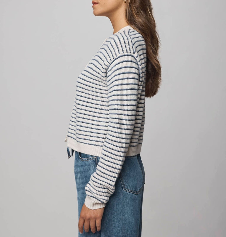 Casual Stripe Crop Cardigan