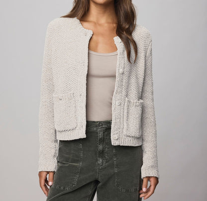 Relaxed Chenille Crop Cardigan