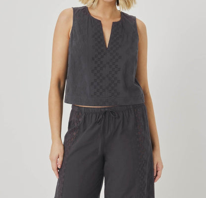 Lightweight Eyelet Tank Top