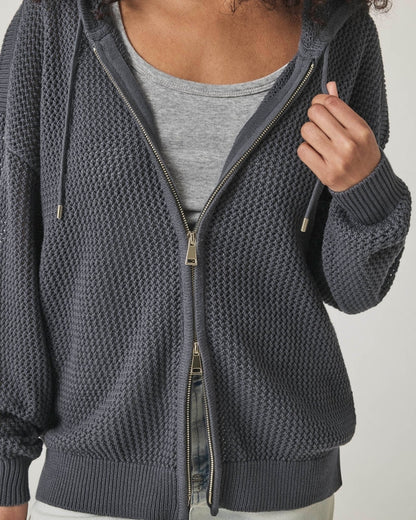 Layered Zip Sweater Hoodie