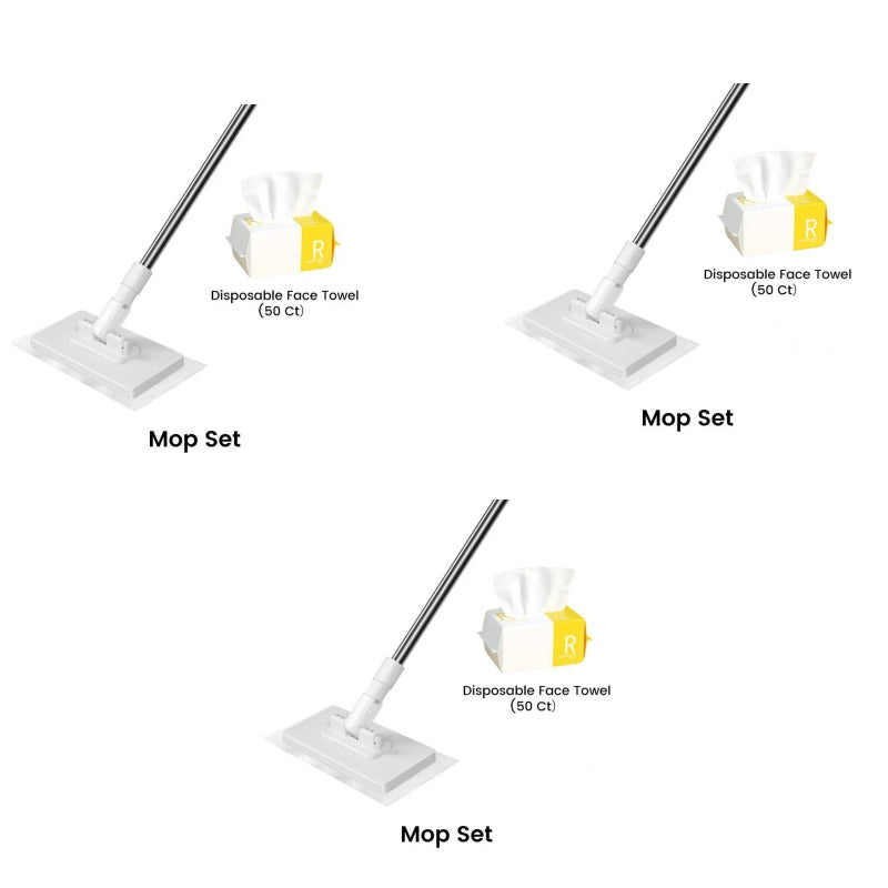 Disposable Dust Mop with 4 Reusable Cloths