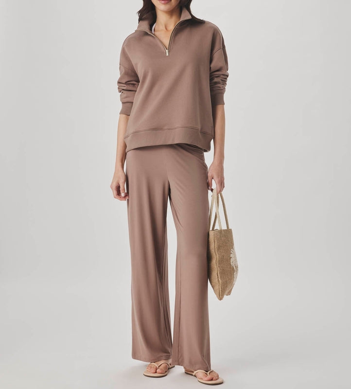 Balanced Draped Mockneck Pullover