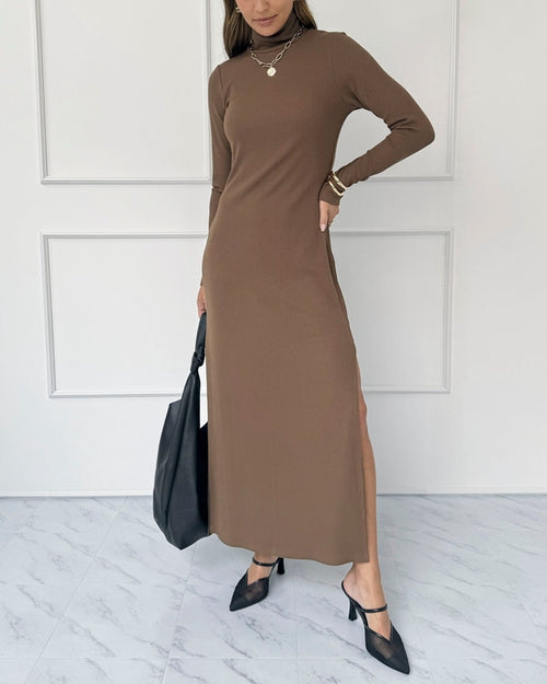 Balanced Rib Turtleneck Dress