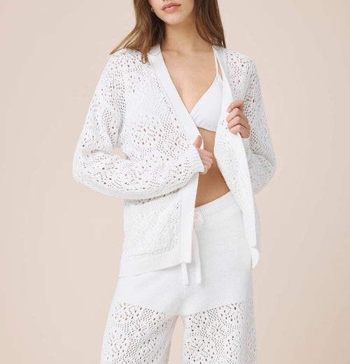 Airy Crochet Open Cardigan