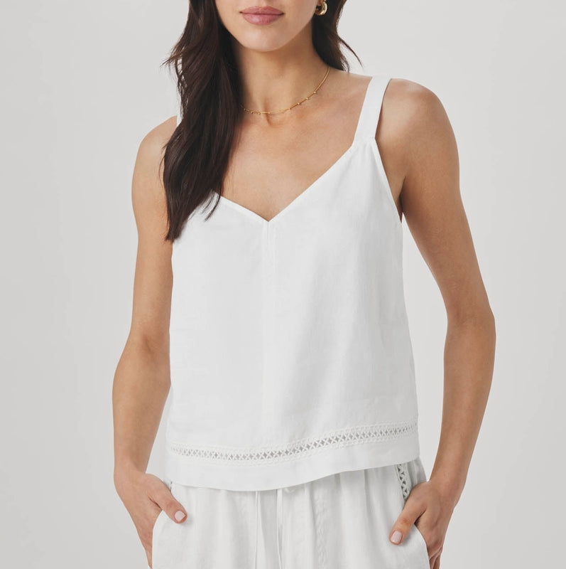 Linen Trim Tank Top