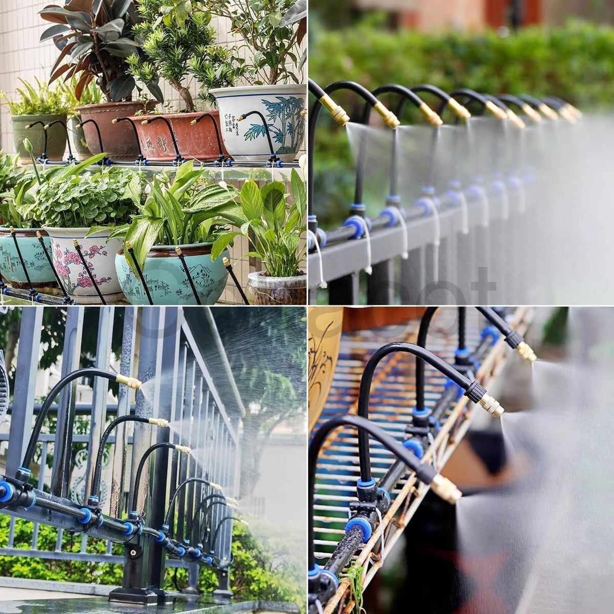 Automatic 360° curved garden irrigation syste