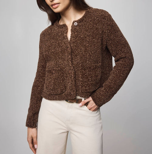 Relaxed Chenille Crop Cardigan