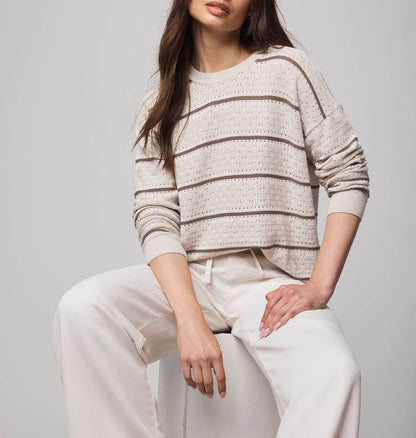 Cashblend Stripe Pointelle Sweater