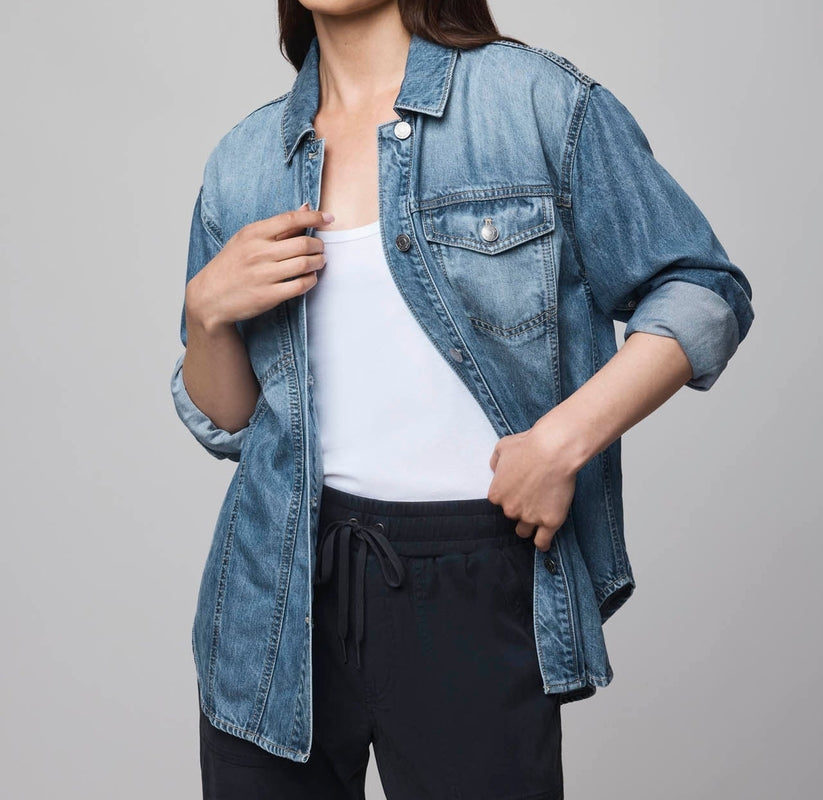 Lounge Denim Shacket Jacket