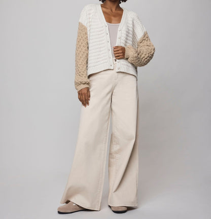 Structured Draped Bobble Cardigan