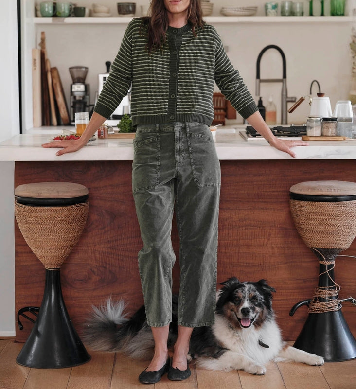 Casual Stripe Crop Cardigan