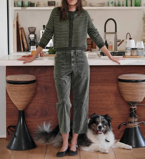 Casual Stripe Crop Cardigan