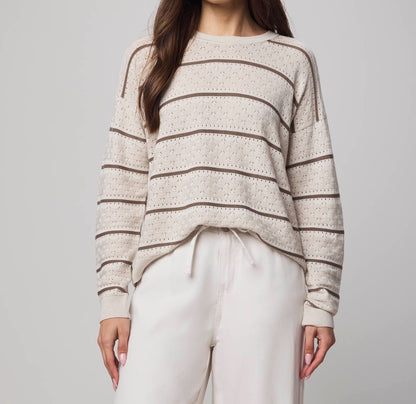 Cashblend Stripe Pointelle Sweater