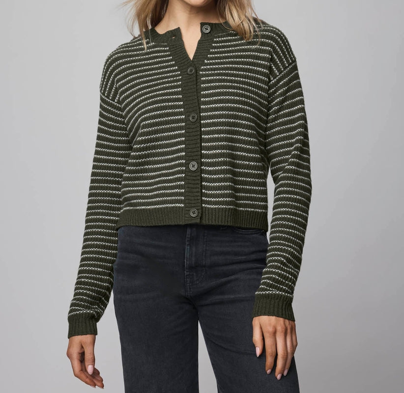 Casual Stripe Crop Cardigan