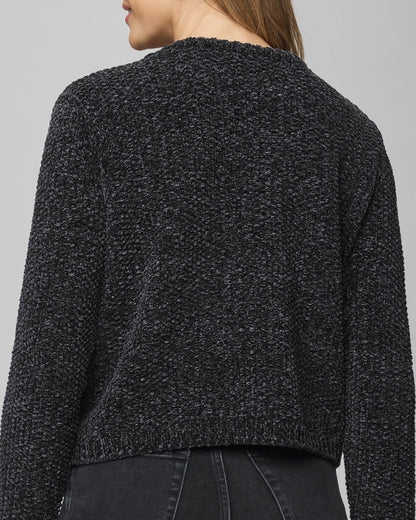 Relaxed Chenille Crop Cardigan