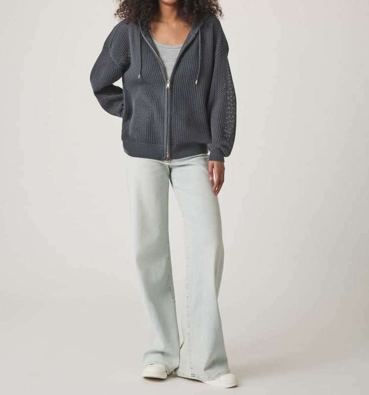 Layered Zip Sweater Hoodie