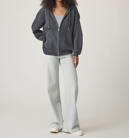 Layered Zip Sweater Hoodie