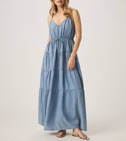 Refined Airy Indigo Dress