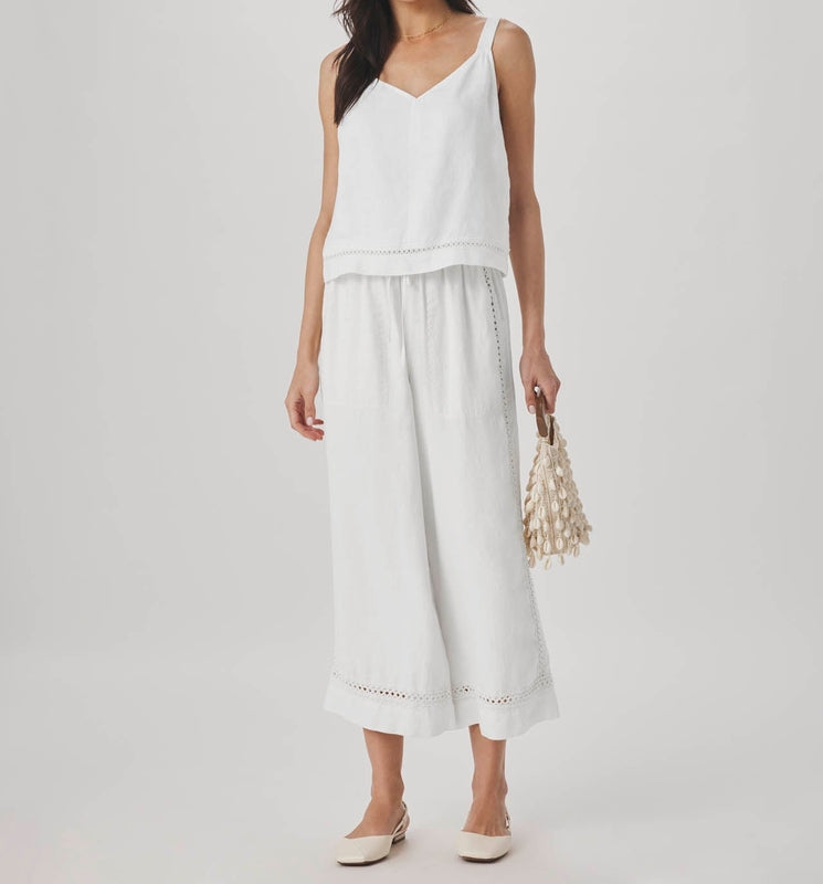 Linen Trim Tank Top