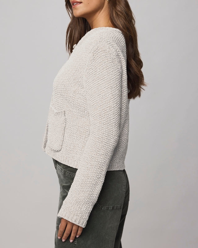 Relaxed Chenille Crop Cardigan