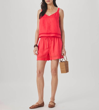 Linen Trim Short Shorts