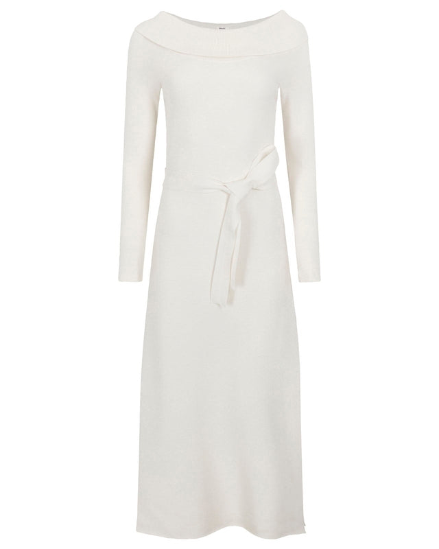 Plain Shoulder Sweater Dress