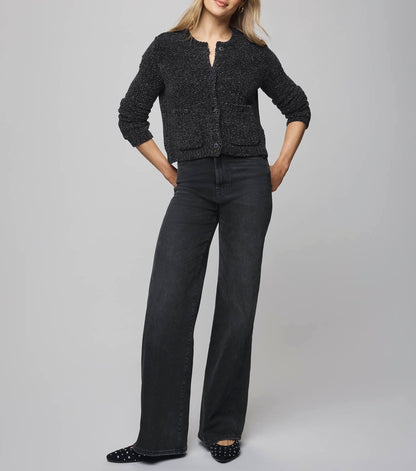 Relaxed Chenille Crop Cardigan
